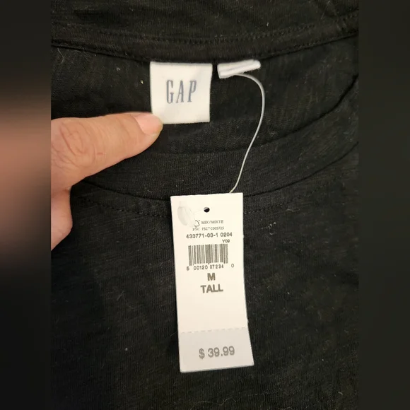 NWT GAP Black Tie-Waist T-Shirt Dress - Medium Tall - Picture 3 of 5